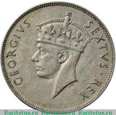 1 шиллинг (shilling) 1949 года H  Британская Восточная Африка