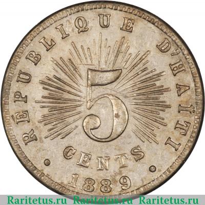 5 сантимов (centimes) 1889 года   Гаити