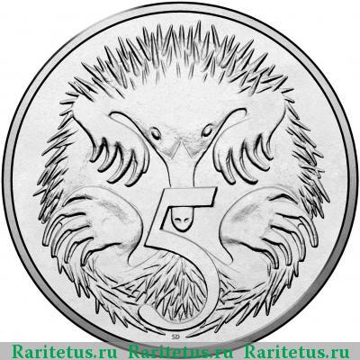 Реверс монеты 5 центов (cents) 2016 года  Австралия