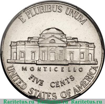 Реверс монеты 5 центов (cents) 2006 года D США