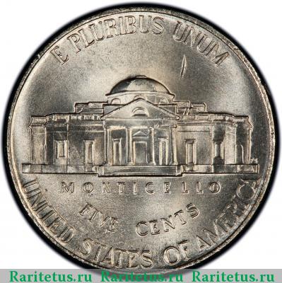 Реверс монеты 5 центов (cents) 2008 года P США