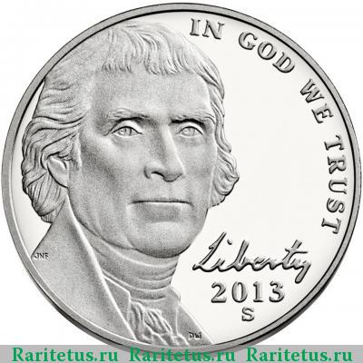 5 центов (cents) 2013 года S США proof