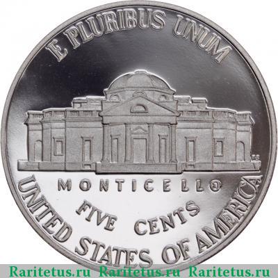 Реверс монеты 5 центов (cents) 2016 года S США proof