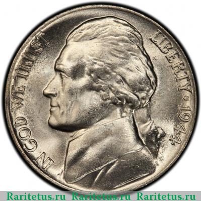 5 центов (cents) 1944 года P США