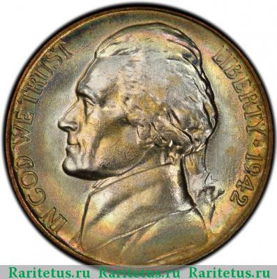 5 центов (cents) 1942 года P США