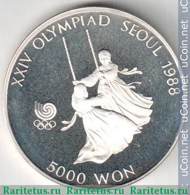 5000 вон (won) 1987 года   Южная Корея