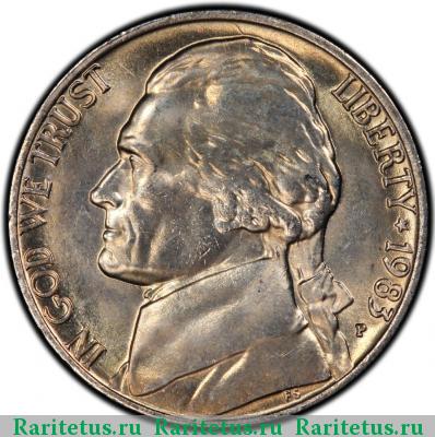 5 центов (cents) 1983 года P США