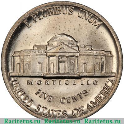 Реверс монеты 5 центов (cents) 1985 года D США