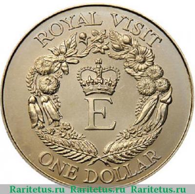 Реверс монеты 1 доллар (dollar) 1986 года  визит Новая Зеландия