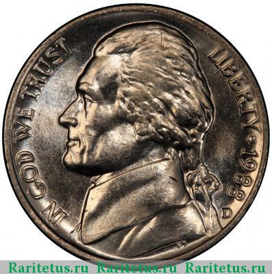 5 центов (cents) 1988 года D США