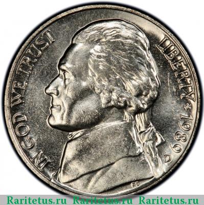 5 центов (cents) 1989 года D США