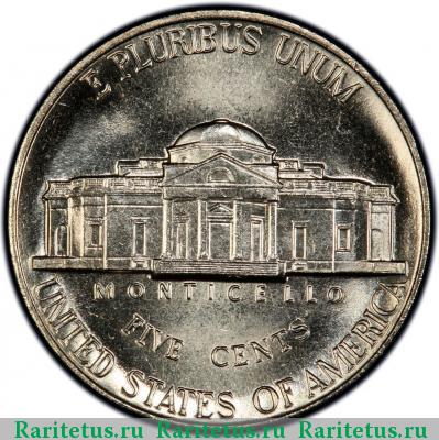 Реверс монеты 5 центов (cents) 1989 года D США