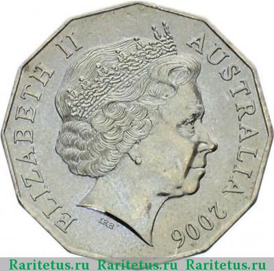 50 центов (cents) 2006 года  юбилей королевы Австралия
