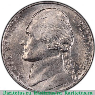 5 центов (cents) 1992 года D США