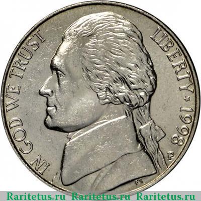 5 центов (cents) 1998 года P США