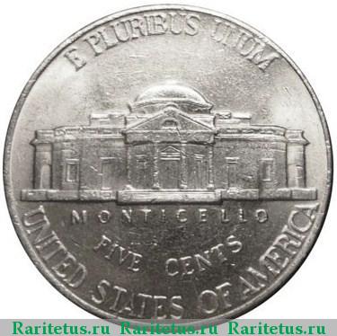 Реверс монеты 5 центов (cents) 2001 года P США