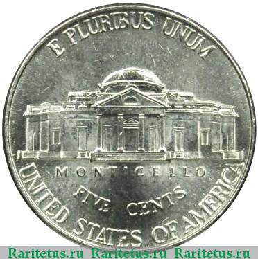 Реверс монеты 5 центов (cents) 2002 года P США
