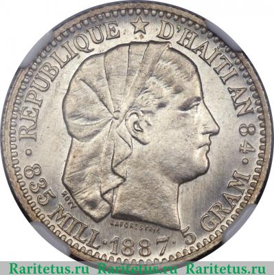 20 сантимов (centimes) 1887 года   Гаити