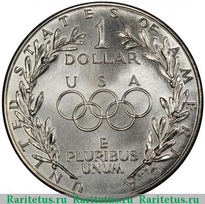 Реверс монеты 1 доллар (dollar) 1988 года D США