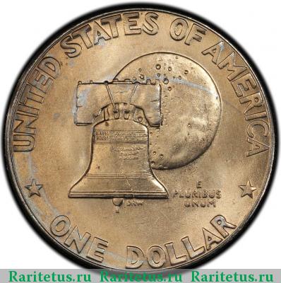 Реверс монеты 1 доллар (dollar) 1976 года D США