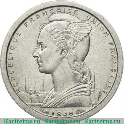 1 франк (franc) 1948 года   Мадагаскар
