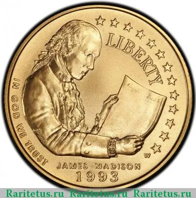 5 долларов (dollars) 1993 года W США