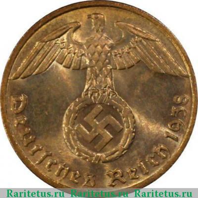 1 рейхспфенниг (reichspfennig) 1938 года  