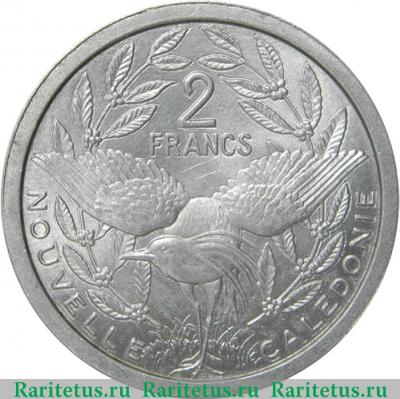 Реверс монеты 2 франка (francs) 1949 года   Новая Каледония