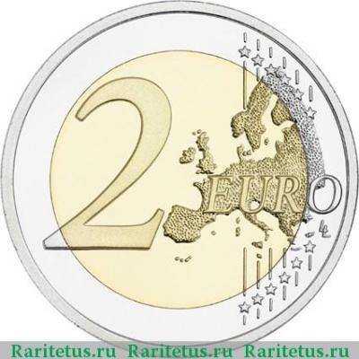 Реверс монеты 2 евро (euro) 2017 года   Монако