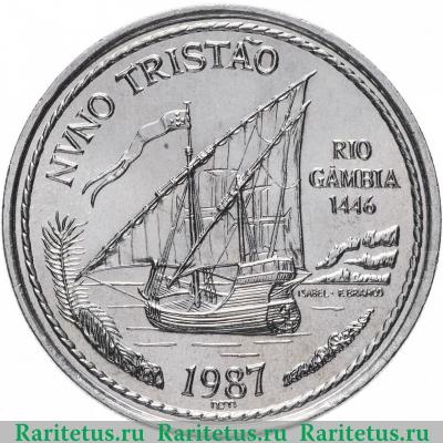Реверс монеты 100 эскудо (escudos) 1987 года  Нуну Триштан Португалия