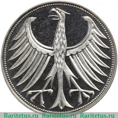 5 марок (deutsche mark) 1963 года G  Германия