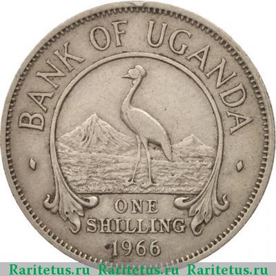 Реверс монеты 1 шиллинг (shilling) 1966 года  Уганда Уганда