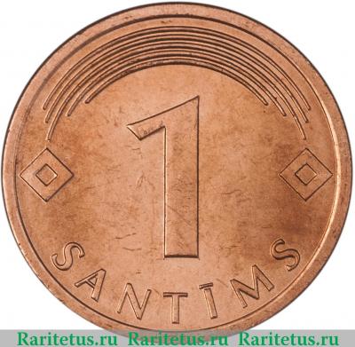 Реверс монеты 1 сантим (santims) 2008 года   Латвия