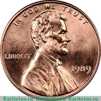 1 цент (cent) 1989 года  США