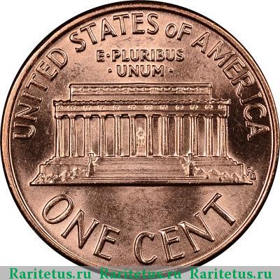 Реверс монеты 1 цент (cent) 1989 года  США