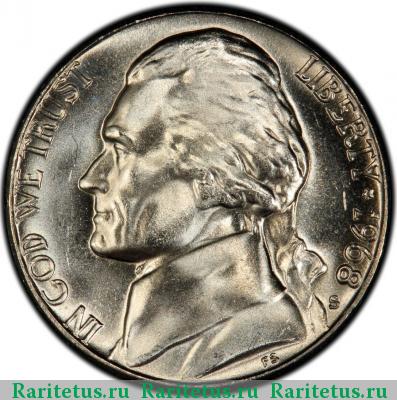 5 центов (cents) 1968 года S США