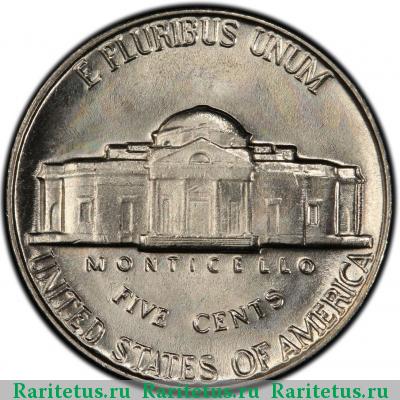 Реверс монеты 5 центов (cents) 1964 года  США