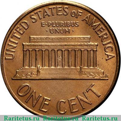 Реверс монеты 1 цент (cent) 1961 года D США