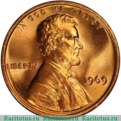 1 цент (cent) 1969 года  США США