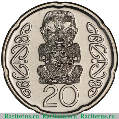 Реверс монеты 20 центов (cents) 2008 года   Новая Зеландия
