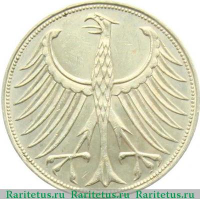 5 марок (deutsche mark) 1961 года F  Германия