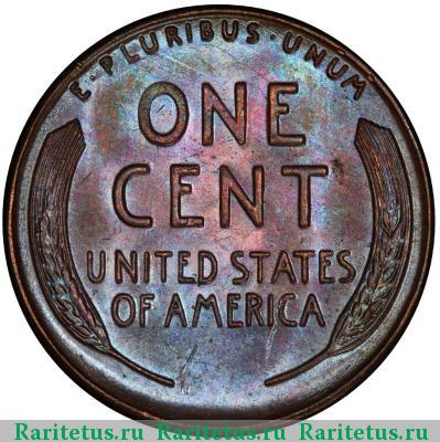 Реверс монеты 1 цент (cent) 1940 года S США США