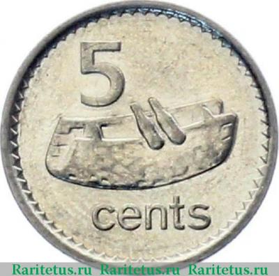 Реверс монеты 5 центов (cents) 2009 года   Фиджи