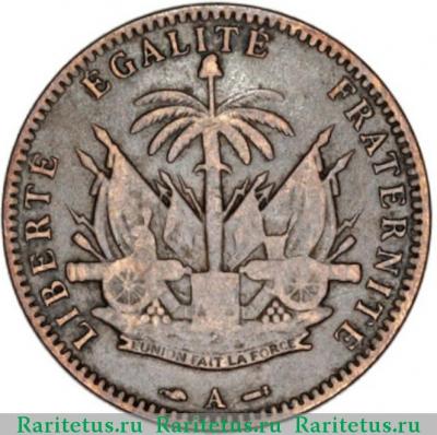 Реверс монеты 1 сантим (centime) 1894 года   Гаити