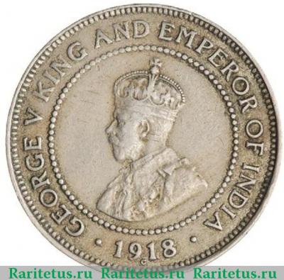 1/2 пенни (half penny) 1918 года   Ямайка