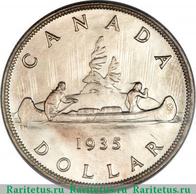 Реверс монеты 1 доллар (dollar) 1935 года  Канада Канада