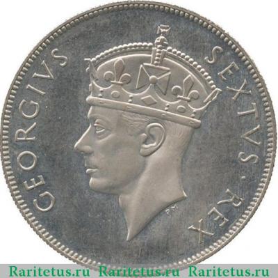 1 шиллинг (shilling) 1949 года  без букв Британская Восточная Африка