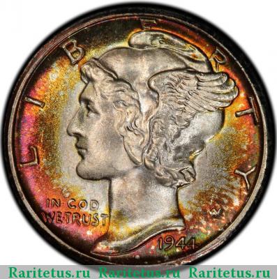 10 центов (дайм, one dime) 1944 года D США США