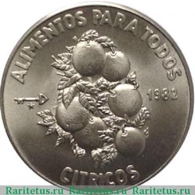 Реверс монеты 1 песо (peso) 1982 года  цитрусы Куба