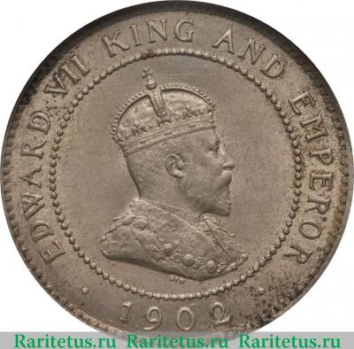 1/2 пенни (half penny) 1902 года   Ямайка